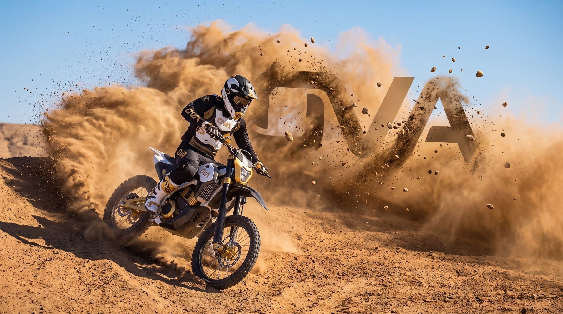 砂煙の中を走るOVA MXライダー